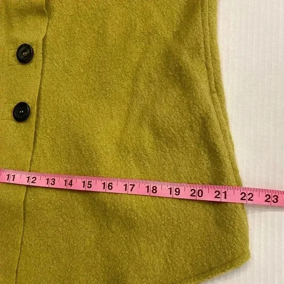 Cut Loose Women’s Vest Wool Boucle Green Buttons Pockets Lapel M-L - Picture 8 of 14